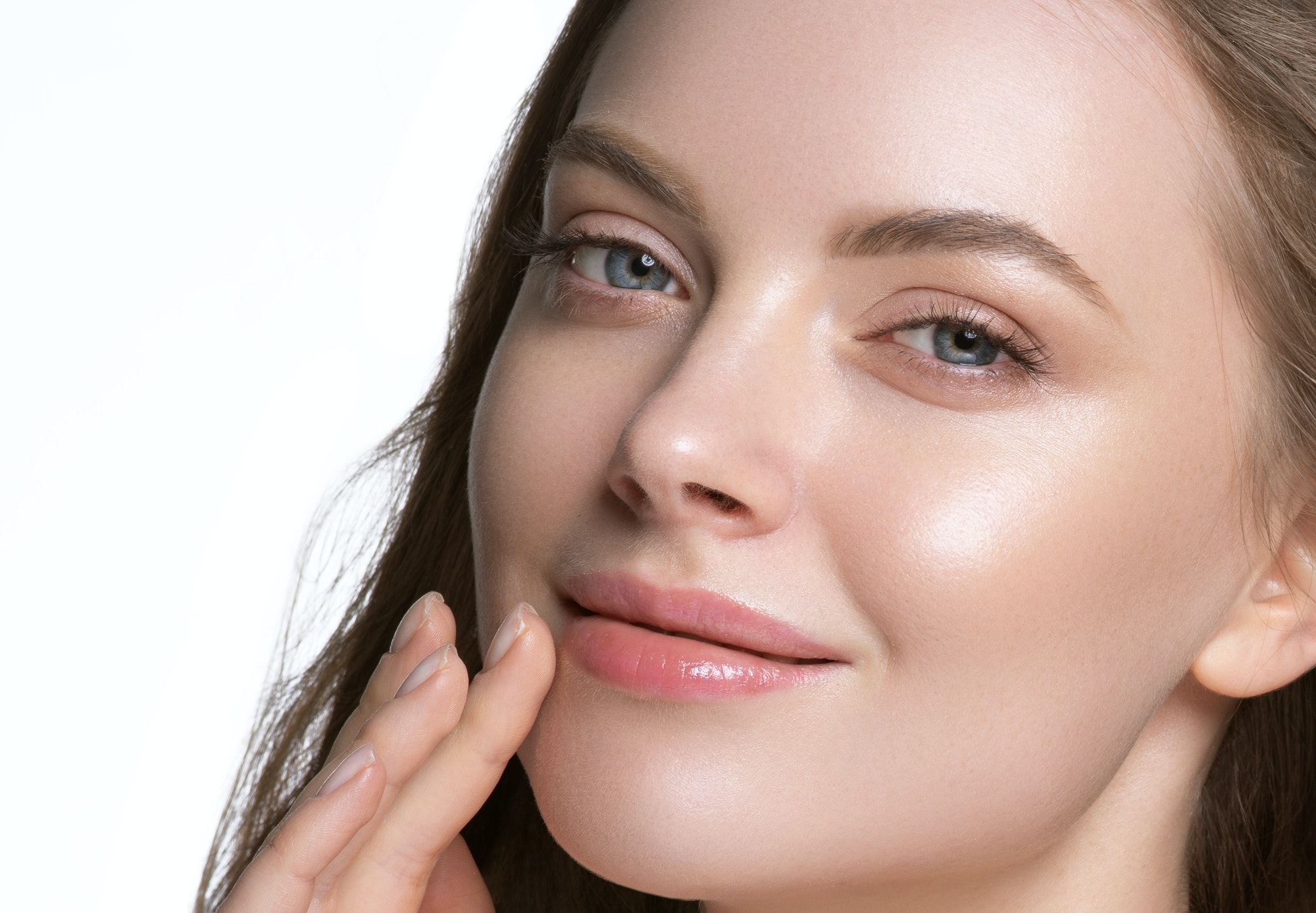 Warm skin woman cosmetic beauty face close up